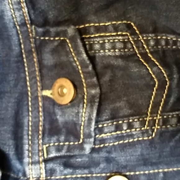 Arizona Jeans Dark Wash Crop Jean Jacket Size S - Picture 5 of 6